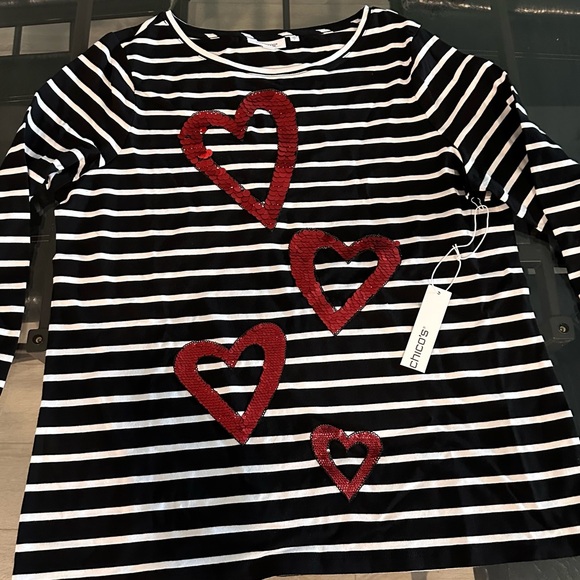 Chico’s size large top, three quarter sleeves, new with tags - Picture 1 of 6